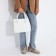 Bag Female Tout with zipper, white color