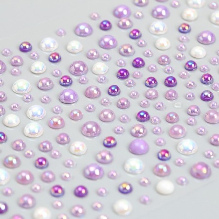 Sticking plastic rhinestones "Half -dumplings of different sizes" MIX 9.2x15.5 cm-3