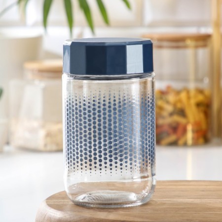 Glass Bank for bulk products "Circles", 600 ml, color mix
