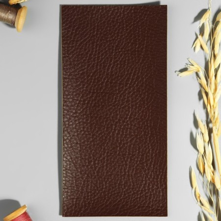 Glue patch from leatherette, 10 × 20 cm, dark brown color-5