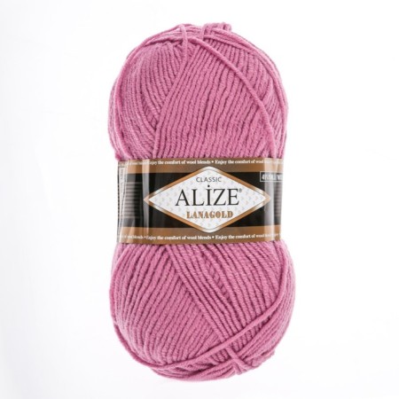 Yarn "Lanagold" 51% acrylic, 49% wool 240m/100g (28 rose)-1