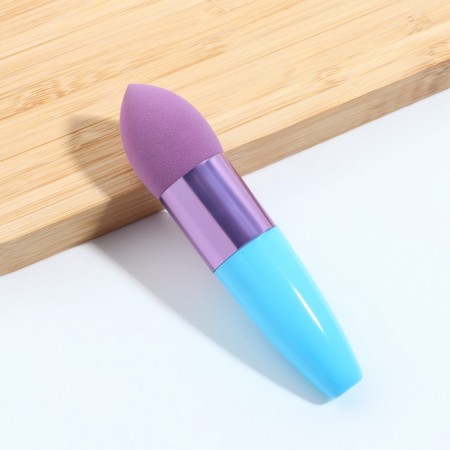 Makeup sponge with a drop “drop”, 10 × 2.5 cm, blue/purple color-1
