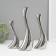Ceramics candlestick for 1 candle "wave" d = 2.5 cm, silver, set 3 pcs h = 20, 25 and 30 cm