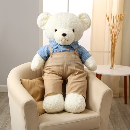 Soft toy "Bear", in a blue shirt, 100 cm-4