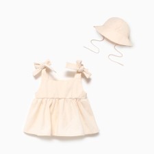 Set: Dress and Panama Kroshka I, height 80-86, milk