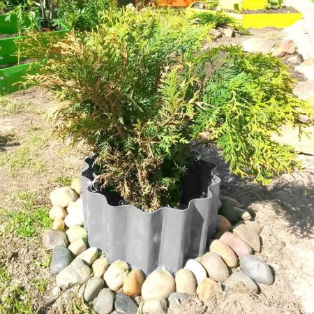 Fencing for the flowerbed, 110 × 24 cm, galvanized, "wave", Greengo-1