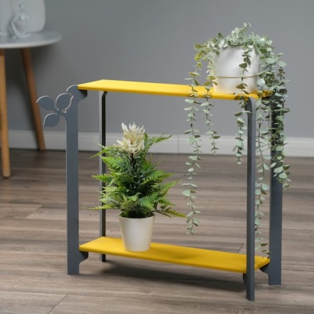 Stage-Column for Flora flowers, 49x59x23 cm, gray-yellow-3