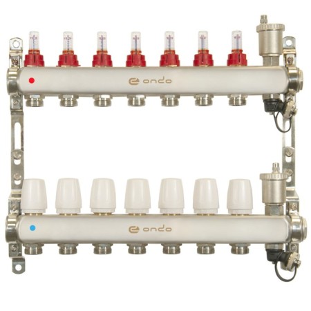 Collector Group ONDO, 1 "X3/4", 7 outputs, with consumables, stainless steel