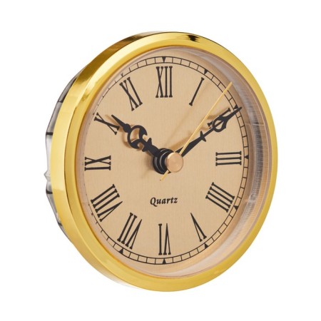 Quartz clock, D-9 cm, 1AA, smooth move, gold-3
