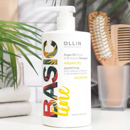 OLLIN Professional shampoo for radiance and shine with argan oil, 750 ml