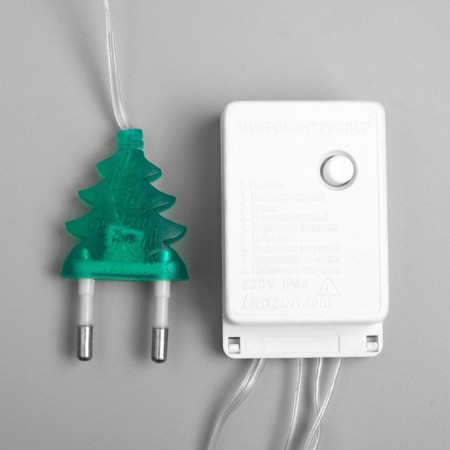 Garland "thread" 5 m with nozzles "Hedgehogs Color", IP20, transparent thread, 30 LED, glow of multi, 8 modes, 220 V-6