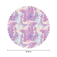 Tables on the table “Unicorns with butterflies”, round, Saten, D = 150 cm