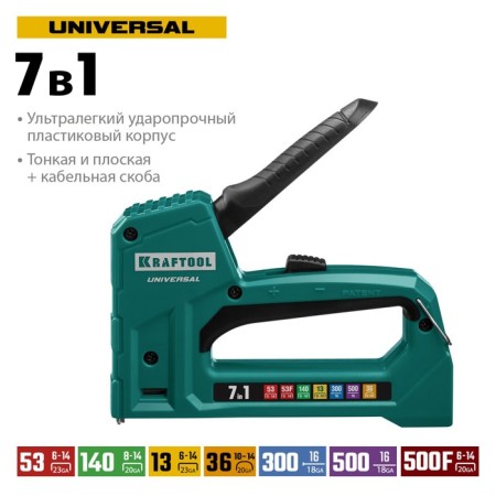Universal Stapler Kraftool 31524, type of bracket 53/53f/140/13/36/300/500, 6 - 14 mm-4
