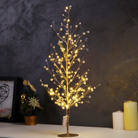 LED bush "Beads" 55 × 30 × 3 cm, 20 LED, constant glow, from batteries CR2032x2 (included), glow warm white