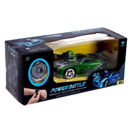 Radio controlled machine "Turbbo drift", voice control, shoots missiles, green color-7