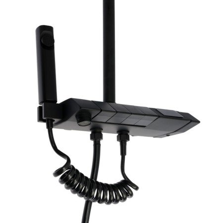 The shower system Zein Z3897, upper and vaporing watering can, PVC hose, temperature screen, black-17