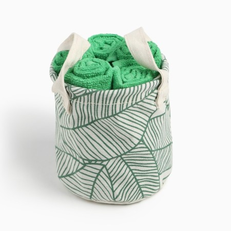 Set of terry decorative napkins Ethel "Palm Leaves" 30x30sm-5pcs, 100% cotton-4