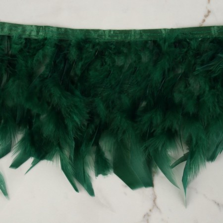 Tesma with feathers turkey, 13-17 cm, 5 ± 0.5 m, emerald color-2