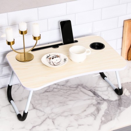 Table - breakfast tray, for a laptop, folding, white, 60x40 cm-4