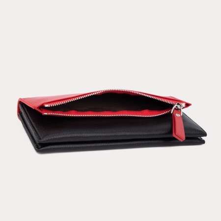 Women's wallet on magnets, black/red color-4
