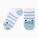 Women's socks shortened "cat", white/blue/gray color, river 23-25