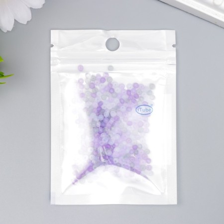 Glass 8/0 "Matte translucent. Melange gray-violet" 10 g-2