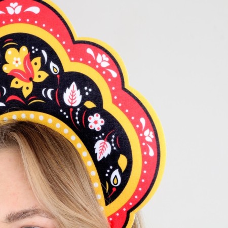 Carnival kokoshnik "Russian beauty" from felt, with application-4