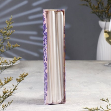 A set of antique candles, 2.2x 30 cm, 4 pieces, pearl metallic-1