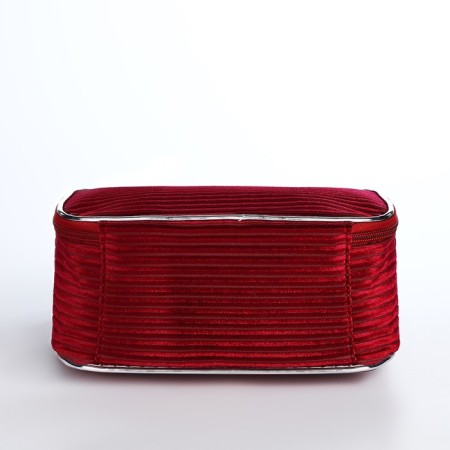 Cosmetic bag with lightning, burgundy color-1