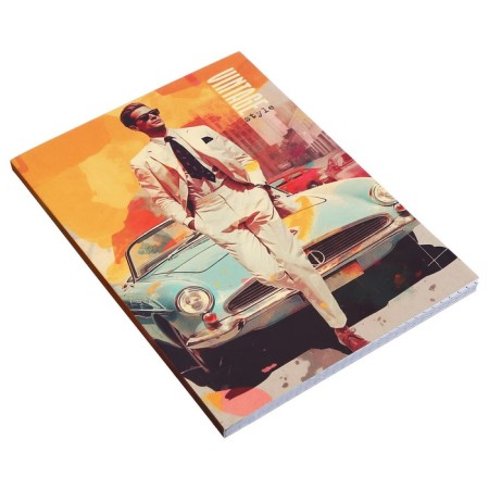 The diary is notatored on the gluing A5 80 sheets, the soft cover "retro style"-2