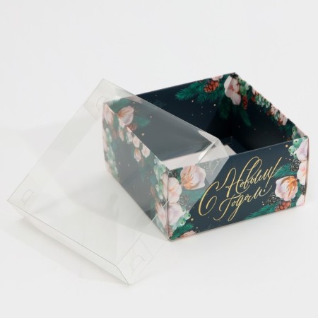 Box for confectionery products with PVC CLOW, 12 x 6 x 11.5 cm, New Year-3
