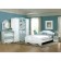 Venice 4 bedside table with 2 boxes, white color / matte Arctic / denim matte