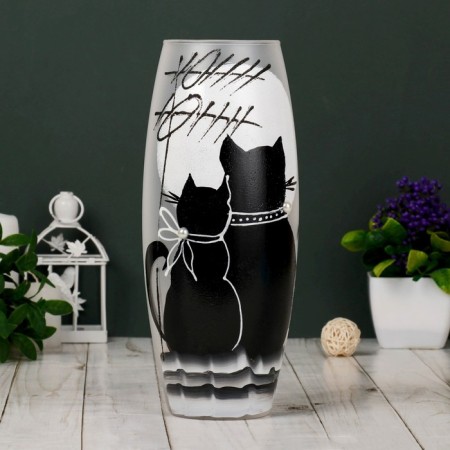 Vase Glass "Cat" 4, D-7.5cm 10x26 cm, V = 1.7l