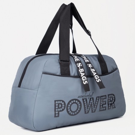 Sports bag with lightning, external pocket, long belt, gray color