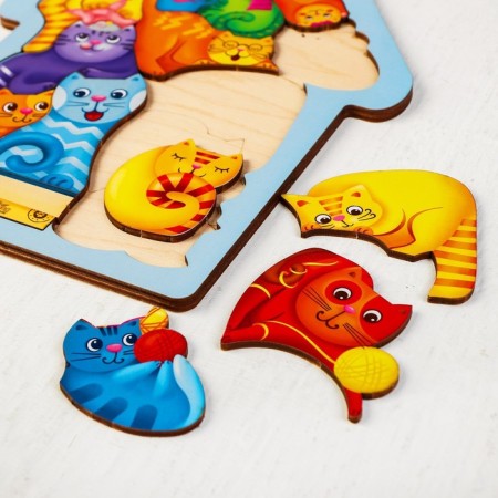 Puzzle "cats", size 28 × 20cm, logical puzzle-3