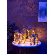 Фигура световая "Подарки цилиндр бежевые", 25х20х15 см, 90 LED, батарейки ААх8 (не в компл.), свечение тёплое белое