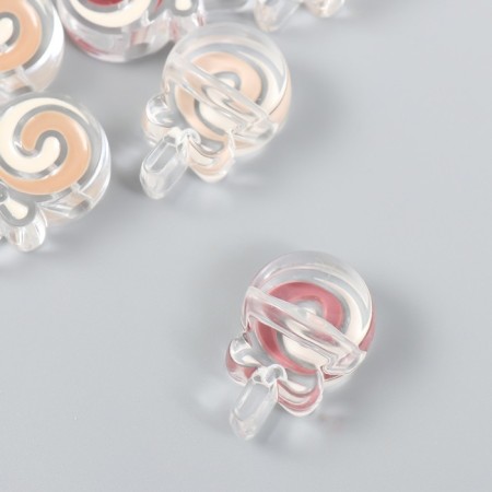 Busina plastic "Coffee aroma. Lollipop on a stick" Gloss Mix 1.8x2.8x0.9 cm-2