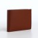 Male purse without fastening, department for cards, coins, brown color