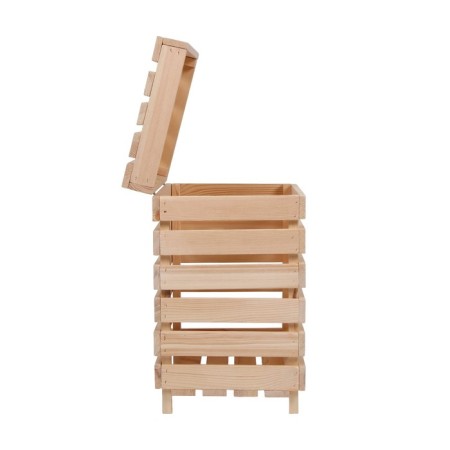 Box for vegetables and fruits, 30 × 40 × 50 cm, wooden, with a lid, Greengo-2