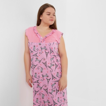 Night shirt female, pink color, size 52-3