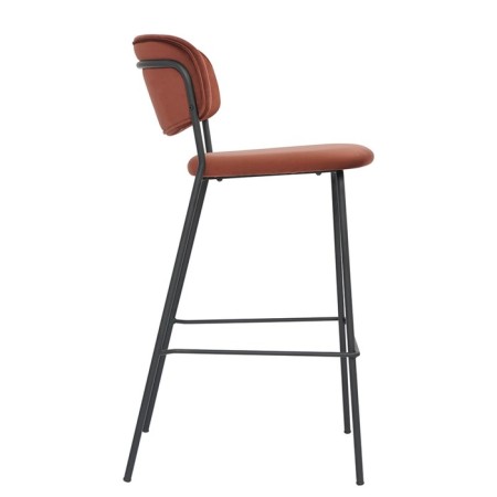 Bar stool Eirill, 560 × 475 × 990 mm, velor, brick color-6