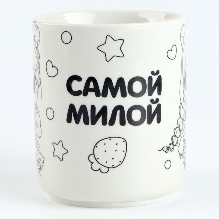 Painting mugs with paints - partial filling "Two girlfriends"-3
