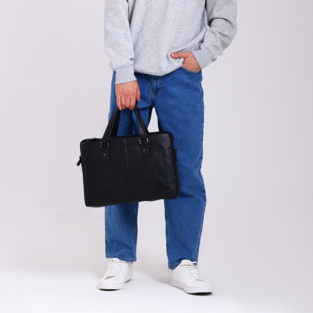 Male bag, guran tomp, artificial leather, black color-7