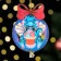 Christmas tree toy "Dragon in a blue ball", lamination, 73 x 95mm