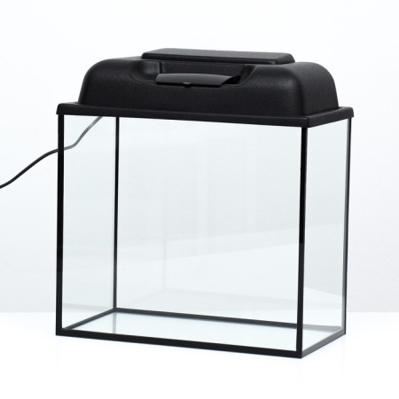 Aquarium "rectangular" with a lid, 25 liters, 38 x 21 x 33.7 cm, black-2