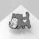 Icon "Cat with a kitten", the color is gray-white in ferrous metal