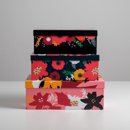 A set of boxes 3 in 1, gift packaging, “Flower”, 26 x 17 x 10–32.5 x 20 x 12.5 cm-1