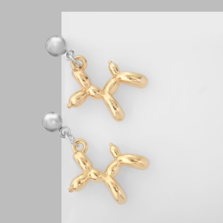 Earrings "Dog" toy, color gold-1