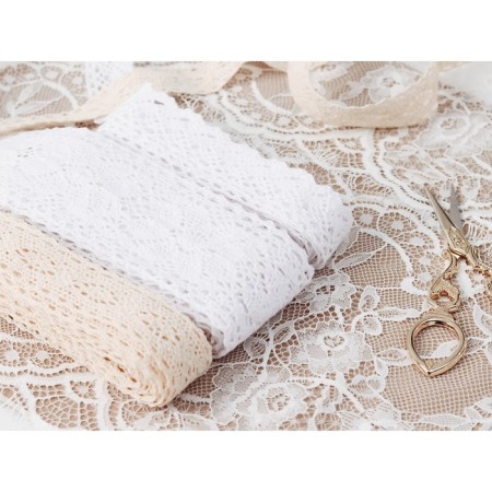 Knitted lace, 60 mm × 15 ± 1 m, white color-1