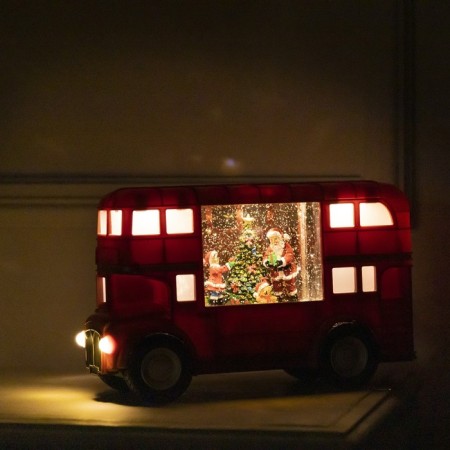 LED figure "Bus" 30 × 19 × 11 cm, plastic, AAX3 batteries (not complete), USB, glow warm white-4